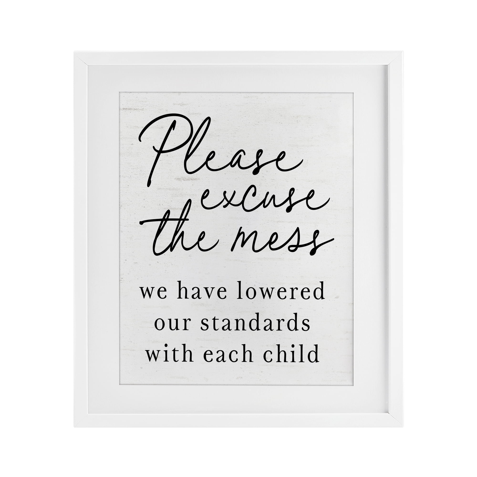 Lowered Stand With Each Child White Framed Print Under Glass, design by Lettered and Lined