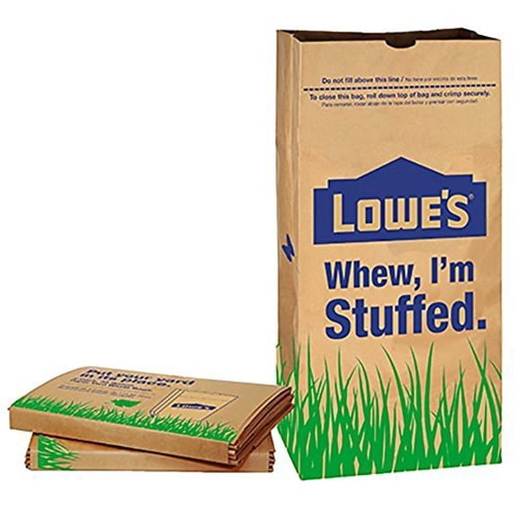 Lowes 30 Gallon Paper Lawn and Leaf Trash Bags, 5 Count (Pack Of 3) 15 Total