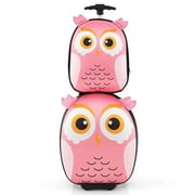 Lowestbest 16  Kids 2-Piece Hard Shell Luggage Set, Colorful Animal, Multicolor