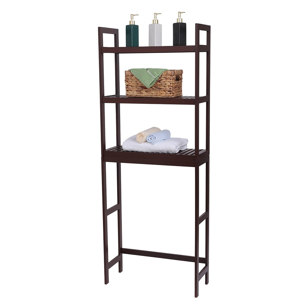 Lowestbest 3-Shelf Bamboo Bathroom Shelves, Adjustable Toilet Shelves, Dark Brown Lowestbest 3-Shelf Bamboo Bathroom Shelves, Adjustable Toilet Shelves, Dark Brown