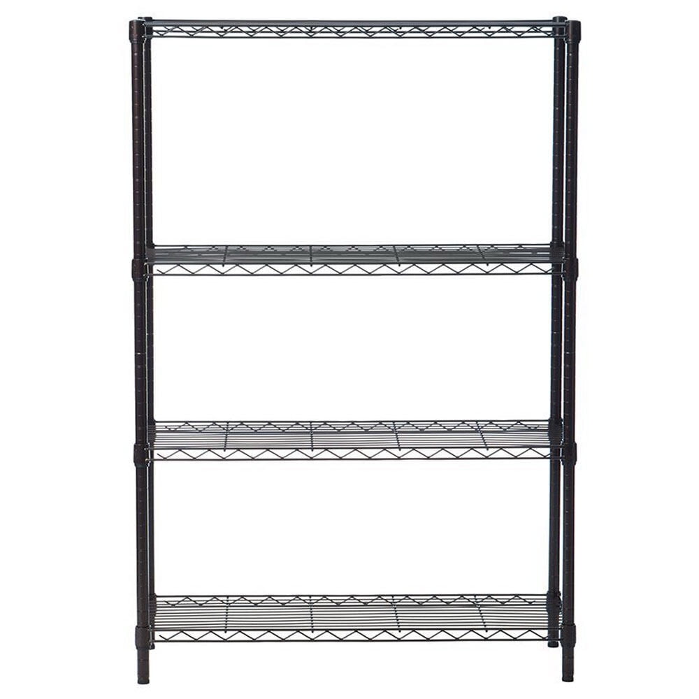 Lowestbest 35.43 x 13.78 x 55.12inch Steel Shelving 4-Shelf Unit, Plastic Coated Iron Shelf, Black Lowestbest 35.43 x 13.78 x 55.12inch Steel Shelving 4-Shelf Unit, Plastic Coated Iron Shelf, Black