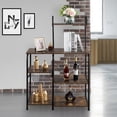 thumbnail image 1 of Lowestbest 35.5" Stand Storage Cart, Rack 4-Tier Kitchen Utility, Rack Microwave Stand Rolling Kitchen Storage, Spice Rack Organizer Workstation with 10 Hooks, Black, 1 of 8