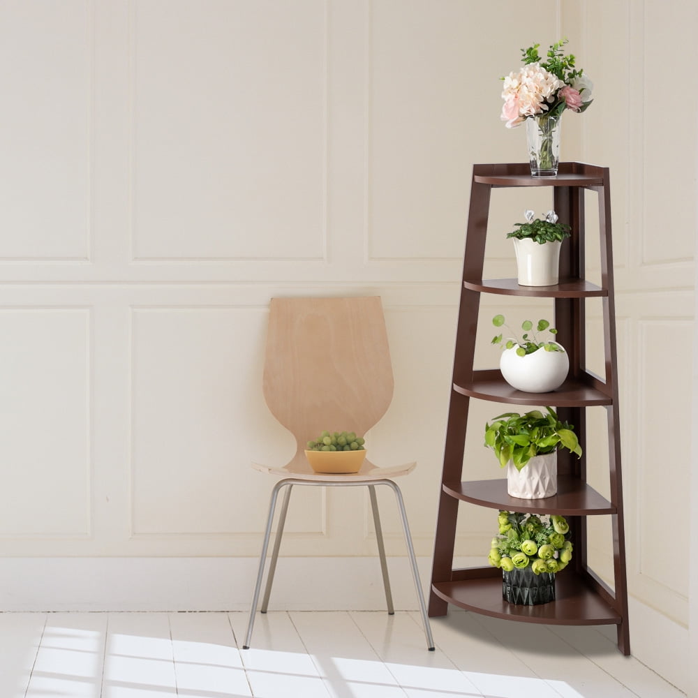 Lowestbest 5 Tier Shelf Stand, Stand Storage Rack Organizer, Wood Display Storage Home Furniture, Brown Lowestbest 5 Tier Shelf Stand, Stand Storage Rack Organizer, Wood Display Storage Home Furniture, Brown