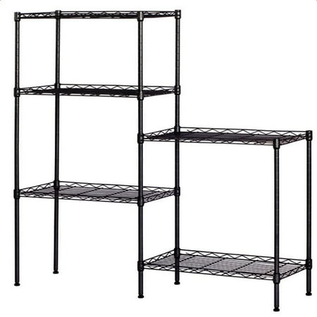 Lowestbest 5-Tier Storage Rack, Black Storage Racks and Shelving, Adjustable 5-Shelf Shelving Storage Unit, Metal Organizer Wire Rack for Household, Hotel, Restaurant (21.25"Lx 11.42"W x 59.06"H)