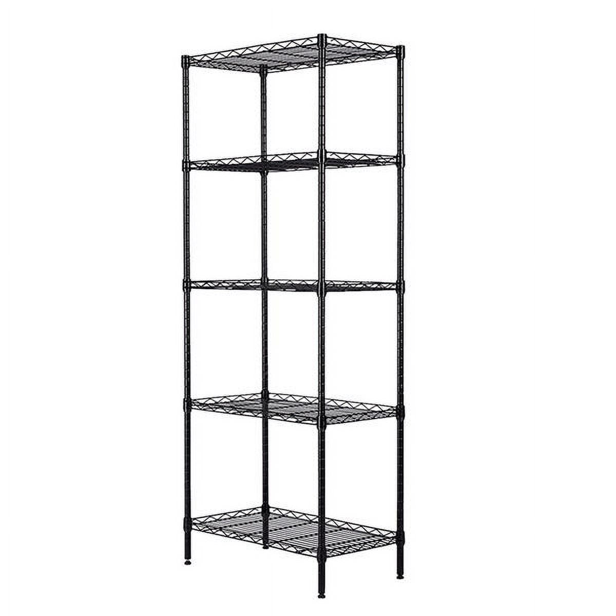Lowestbest 5 Tier Wire Shelving, Metal Storage Shelves, Heavy Duty  Adjustable Shelf Standing Kitchen Rack, Black (21.25 x 11.42 x 59.06)