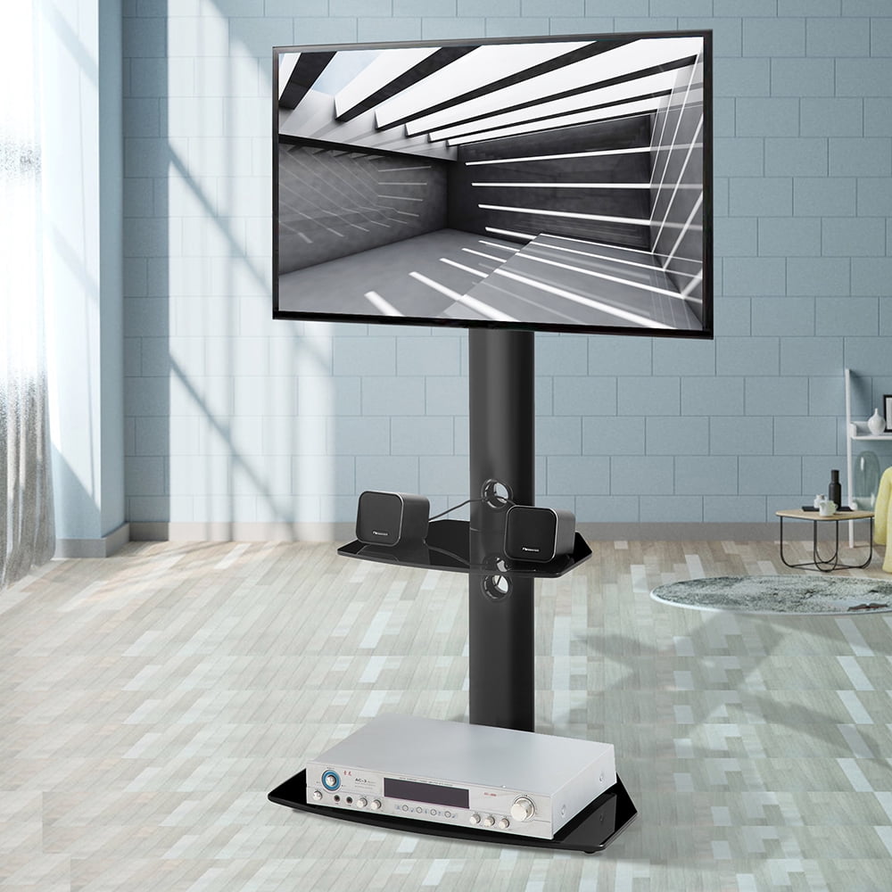 Lowestbest Adjustable Multi-Function Floor TV Stand, Tempered Glass LCD TV Stand for 32-55inch Lowestbest Adjustable Multi-Function Floor TV Stand, Tempered Glass LCD TV Stand for 32-55inch