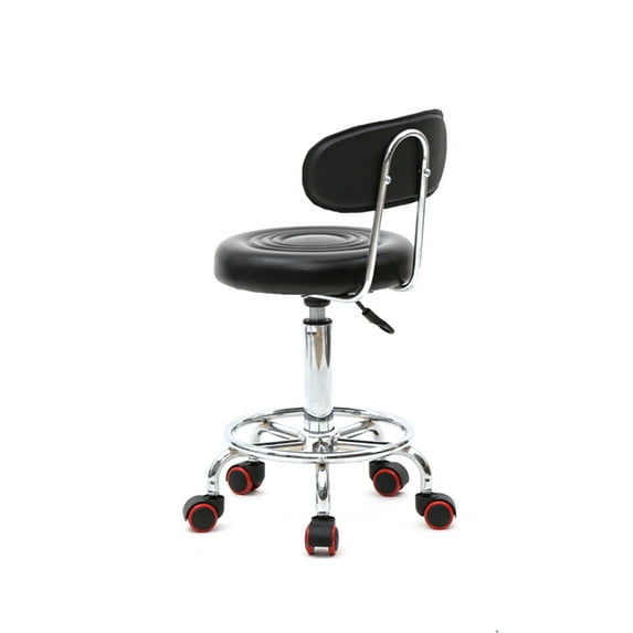 Lowestbest Bar Stool, Adjustable Salon Chair with Round Feet, Modern Chair Hydraulic Rolling with Back