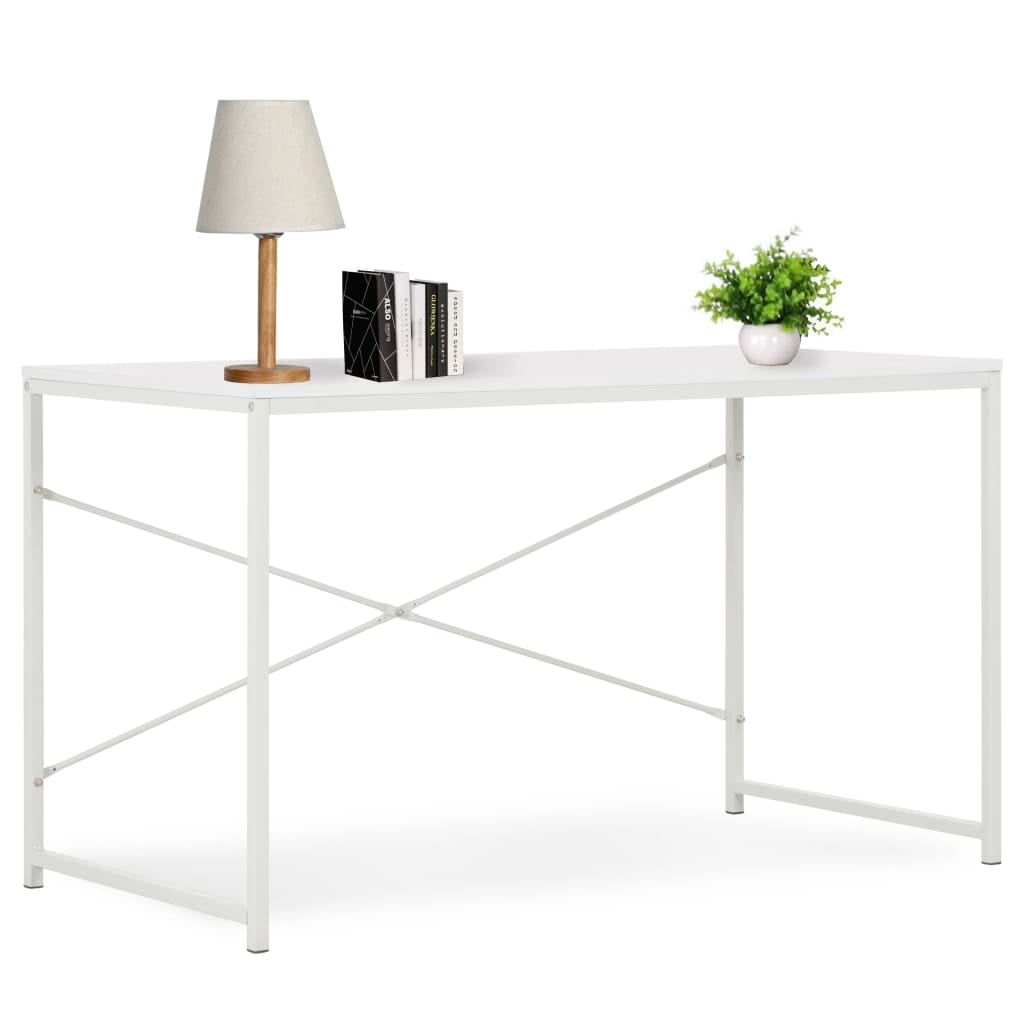 Lowestbest Computer Desk, Modern Writing Desk, PC Workstation for Home Office, White Lowestbest Computer Desk, Modern Writing Desk, PC Workstation for Home Office, White