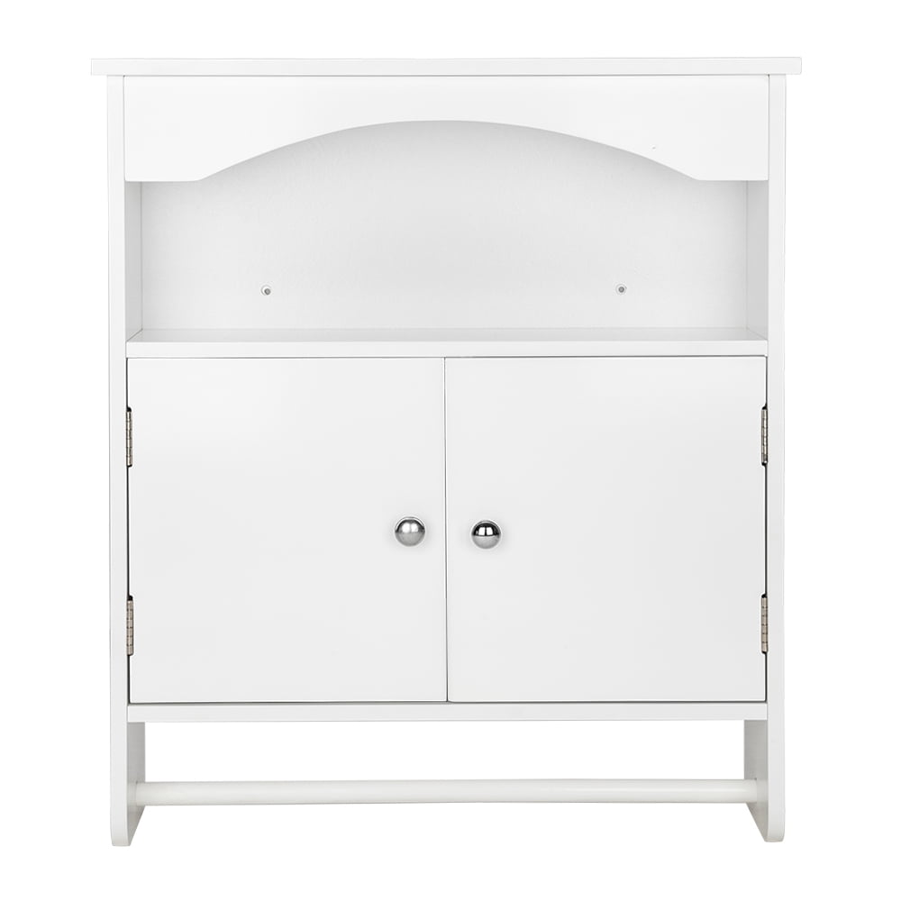 Lowestbest Cottage Collection Wall Cabinet, 2-Door Wall Mounted Bathroom Cabinet Hanging Cabinet With Shelves, Wooden Medicine Cabinet Storage Organizer, White Lowestbest Cottage Collection Wall Cabinet, 2-Door Wall Mounted Bathroom Cabinet Hanging Cabinet With Shelves, Wooden Medicine Cabinet Storage Organizer, White