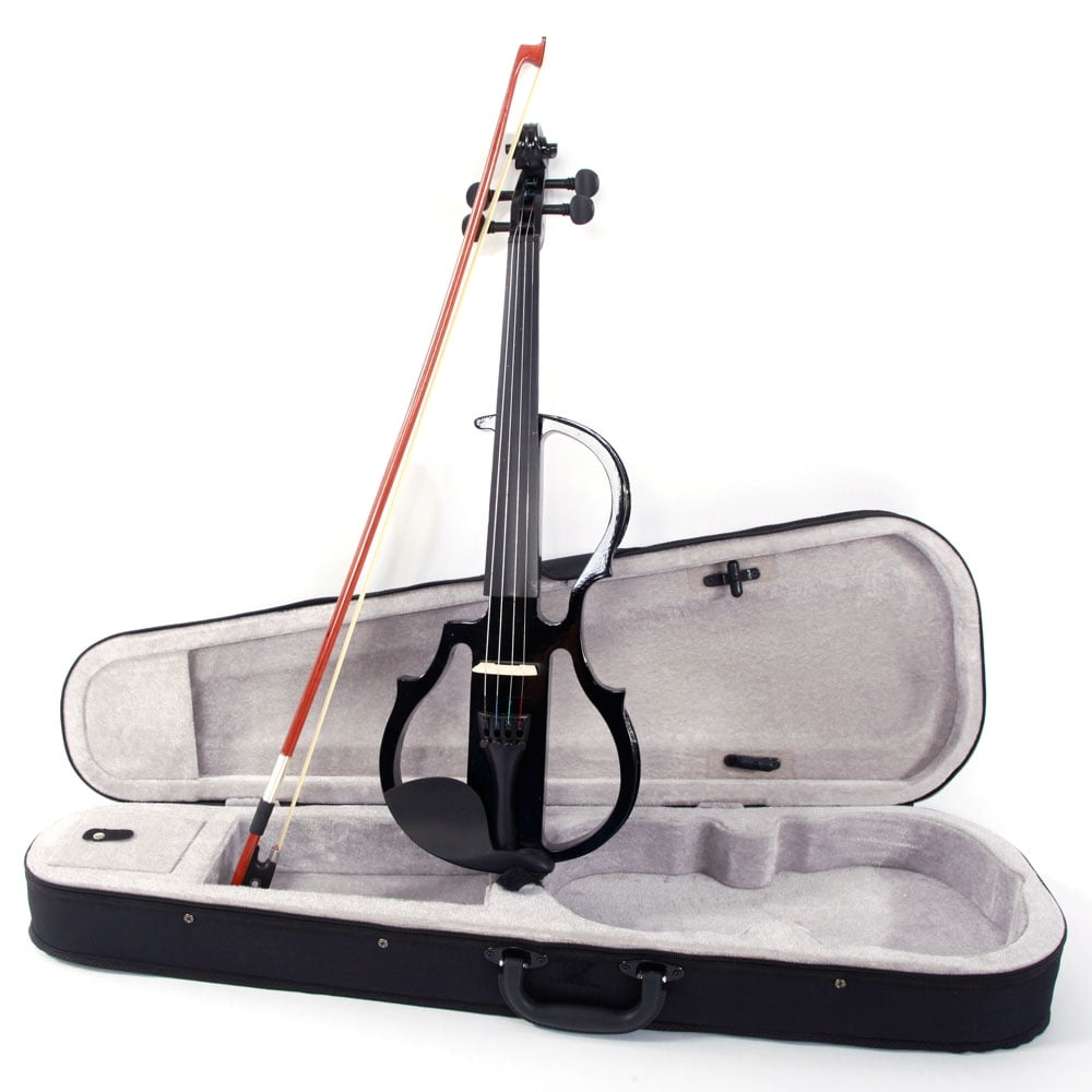 Lowestbest Full Size 4 4 Electric Violin for Beginners Gift Musical Instrument Silent Violin for Kids Black Practice Violin for Child Boys Girls