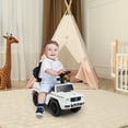 thumbnail image 1 of Lowestbest Kids Toddler Trolley, Kids Electric Car, 3-In-1 Kids Ride on Mercedes Benz G350 Push Car with Canopy,White, 1 of 10