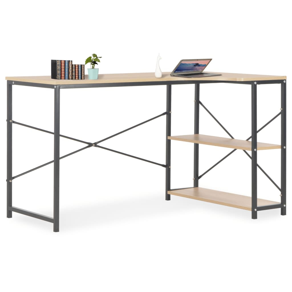 Lowestbest Modern Writing Desk, Computer Desk Workstation for Home Office, Black and oak Lowestbest Modern Writing Desk, Computer Desk Workstation for Home Office, Black and oak