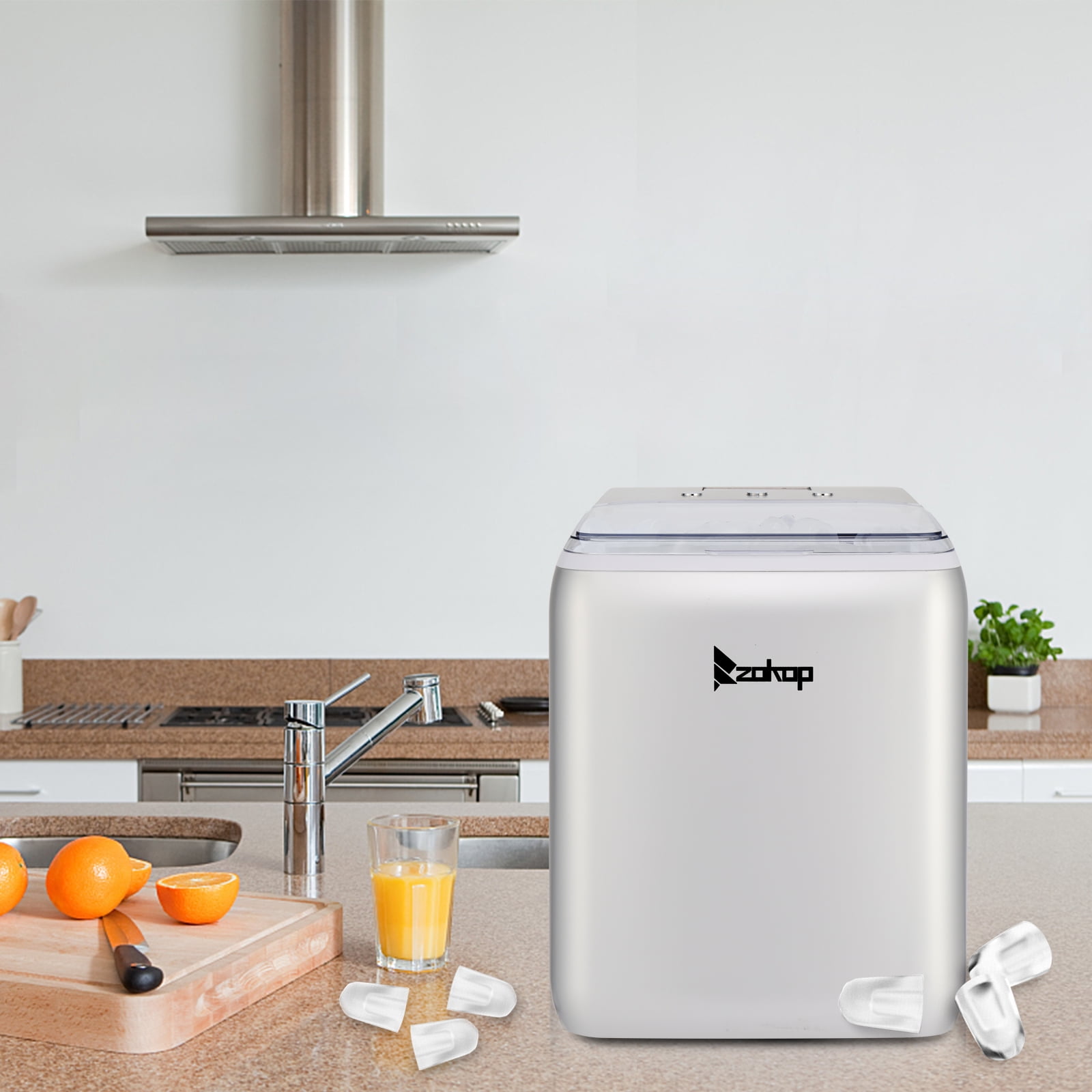 Lowestbest Portable Ice Maker, 24-Hour Countertop Ice Maker, Compact Automatic Ice Maker