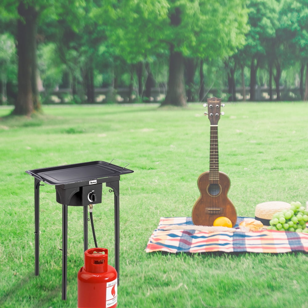 Lowestbest Portable Outdoor Camp Stove, High Pressure Propane Gas Cooker for Home Camping, Black