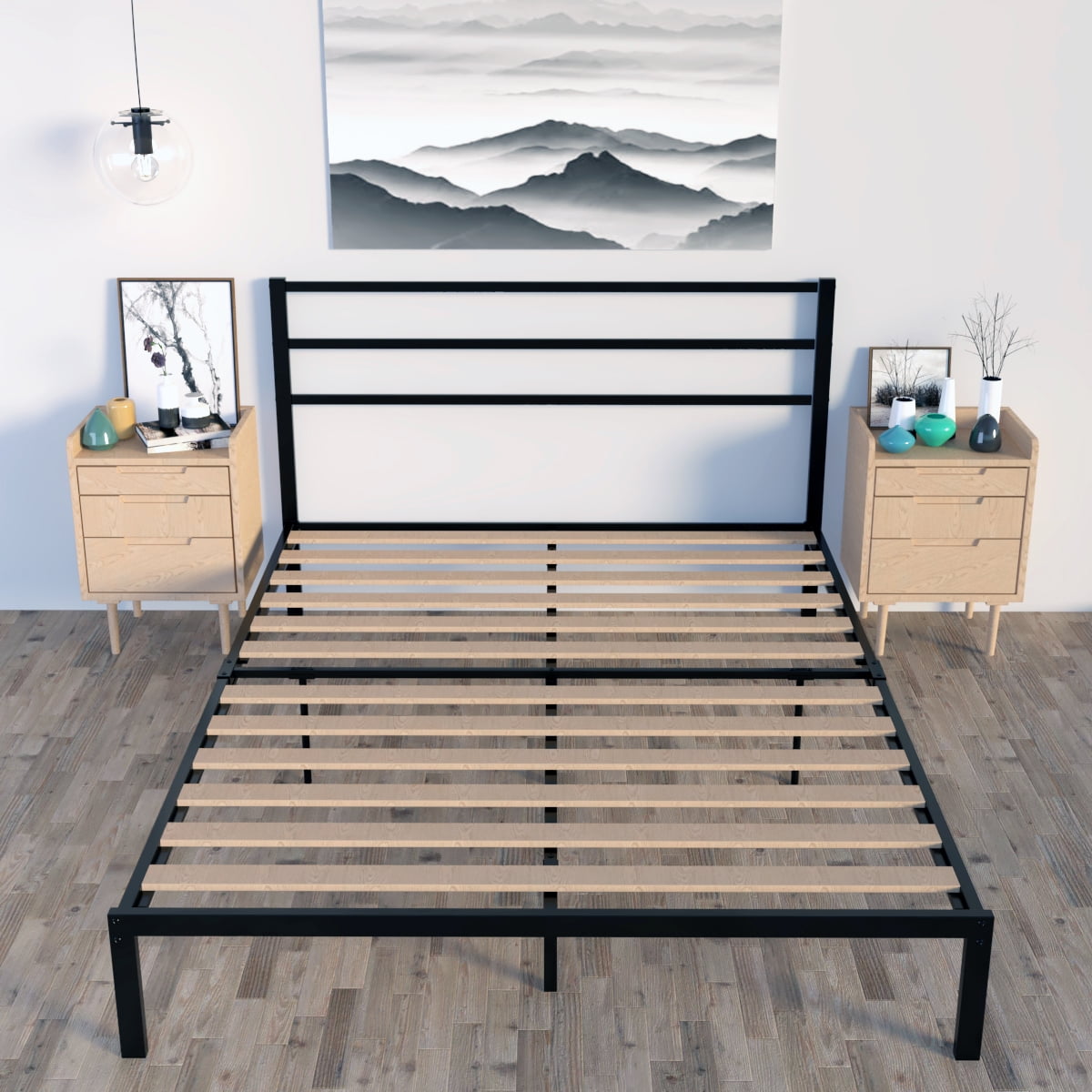 Lowestbest Queen Size Metal Bed Frame, Platform Bed with Headboard Footboard Lowestbest Queen Size Metal Bed Frame, Platform Bed with Headboard Footboard
