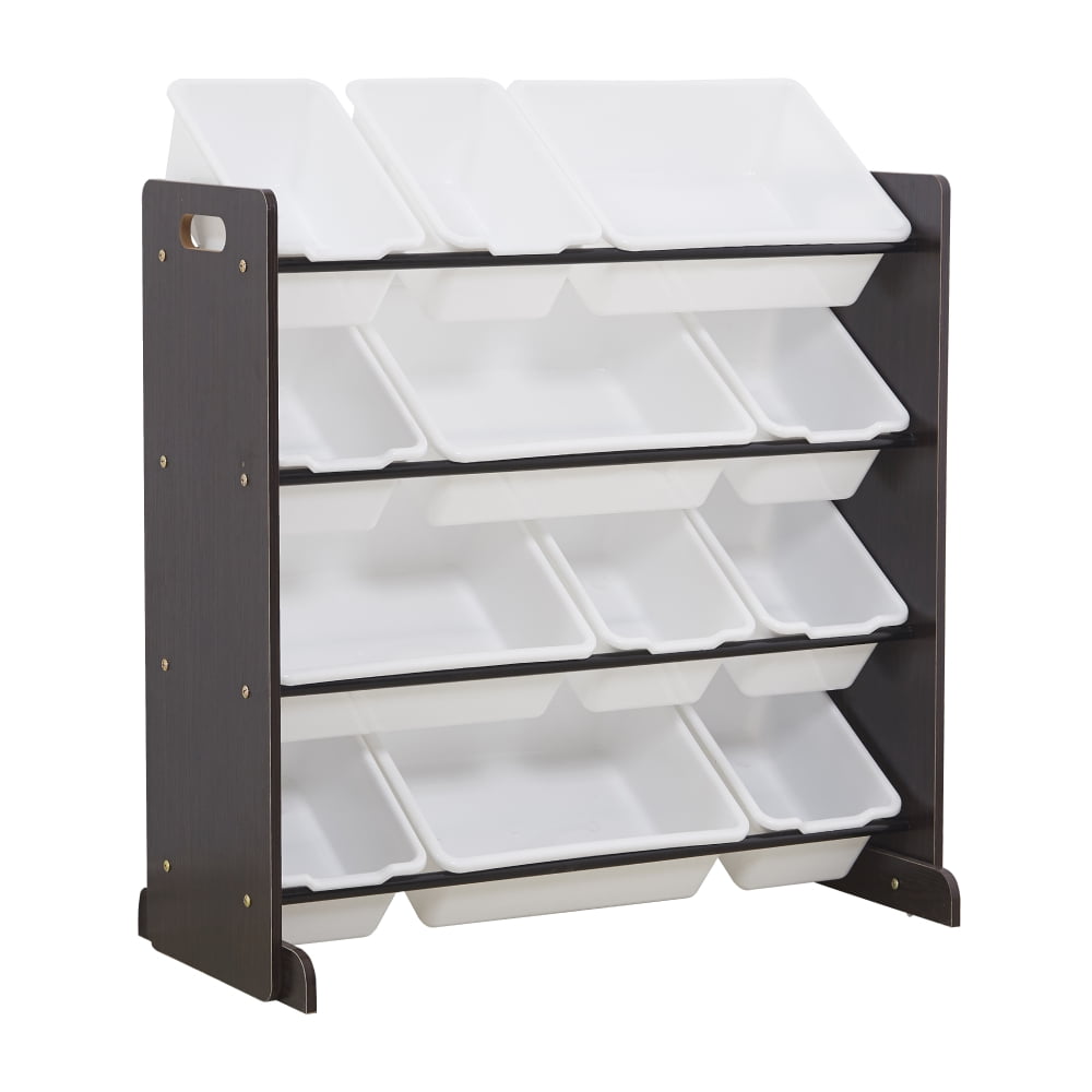 Lowestbest Storage Shelf for Children Toys, Four-Layer Storage Unit for Children, Brown