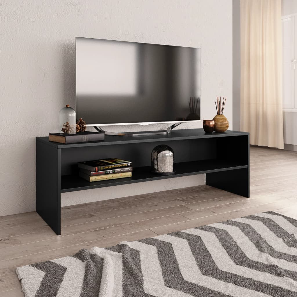 Lowestbest TV Cabinet Stand, Modern Entertainment Center with Two-Tier Shelf, Media Console for Living Room Lowestbest TV Cabinet Stand, Modern Entertainment Center with Two-Tier Shelf, Media Console for Living Room