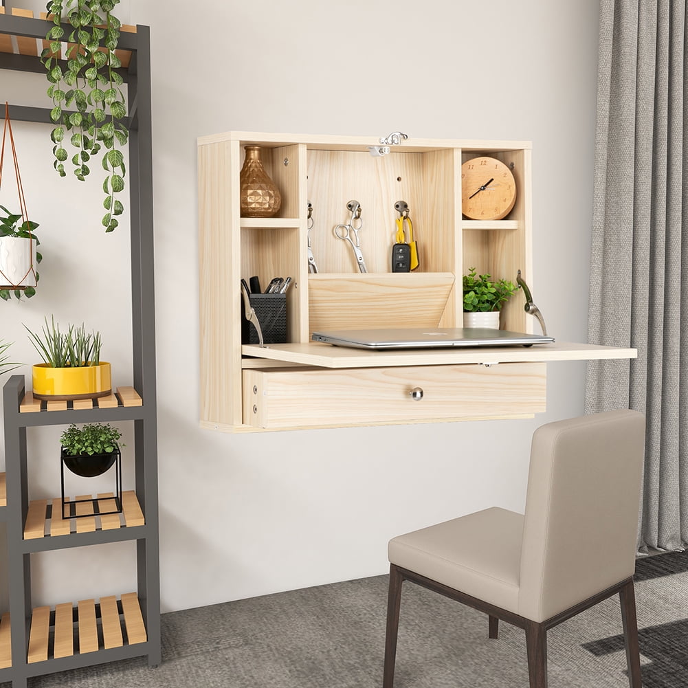 Lowestbest Wall Mounted Desk, MultiFunction Floating Desk Wall Mount
