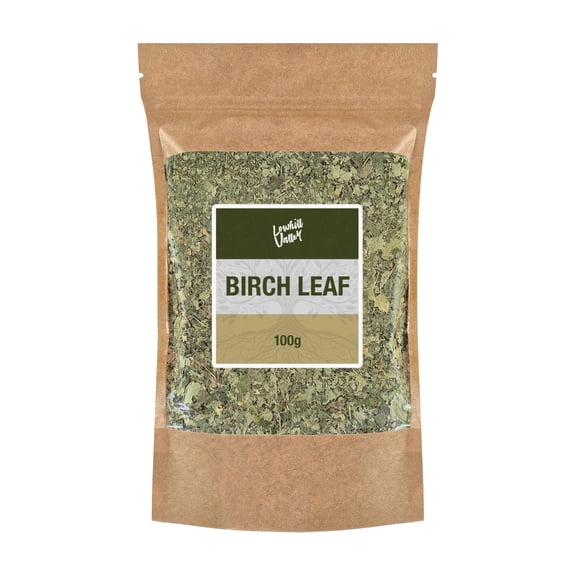 Lowhill Valley Birch Leaf Cut Leaves 100% Pure Betula Pendula for Herbal Tea, Non-GMO, Natural, Hand-Packed Embrace the Power of Nature 100g