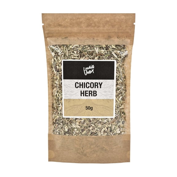 Lowhill Valley Chicory Herb  Cut Herb 100% Pure Cichorium Intybus for Herbal Tea, Non-GMO, Natural, Hand-Packed  Embrace the Power of Nature  50g