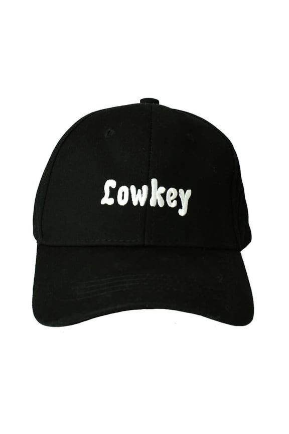 Lowkey Black Embroidered Baseball Cap