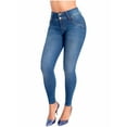 thumbnail image 1 of Lowla 21858 Women High Waisted Butt Lifting Skinny Jeans Colombianos with Wide Waistband Blue 5, 1 of 6