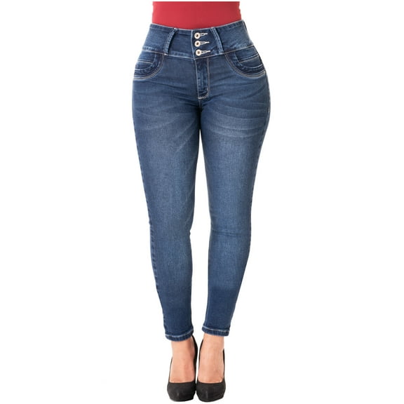 Lowla 21890 Butt Lifting Colombian Skinny Jeans for Women Pantalones Levanta Cola Blue 13