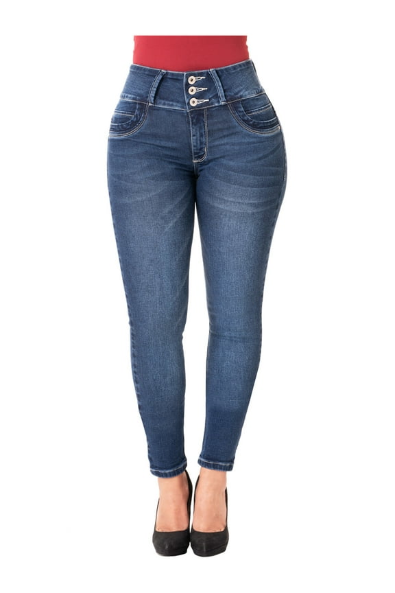 21890 Butt Lifting Colombian Skinny Jeans for Women Pantalones Levanta Cola Blue 13