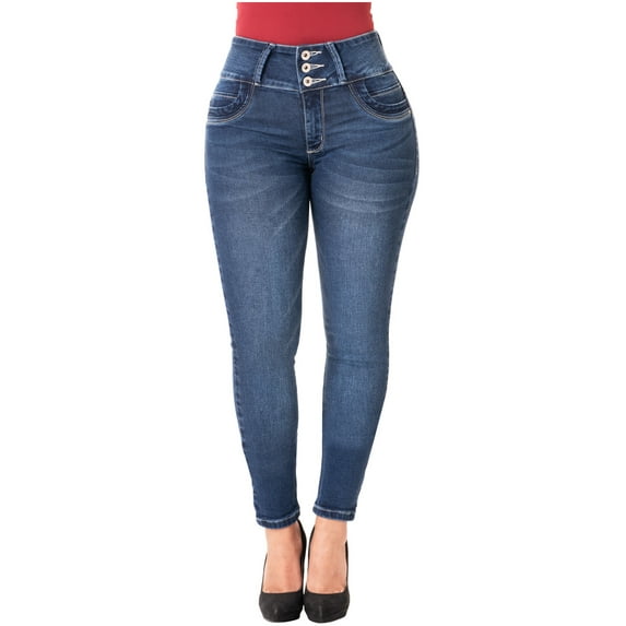 Lowla 21890 Butt Lifting Colombian Skinny Jeans for Women Pantalones Levanta Cola Blue 7