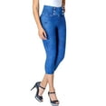 thumbnail image 1 of Lowla 239257 High Waisted Butt Lifting Colombian Women Capri Jeans Colombianos Levanta Cola Blue 10, 1 of 5