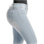 Lowla JE217988 Women High Waisted Butt Lifting Skinny Jeans Colombianos Levanta Cola with Removable Butt Pads Ice Blue 6