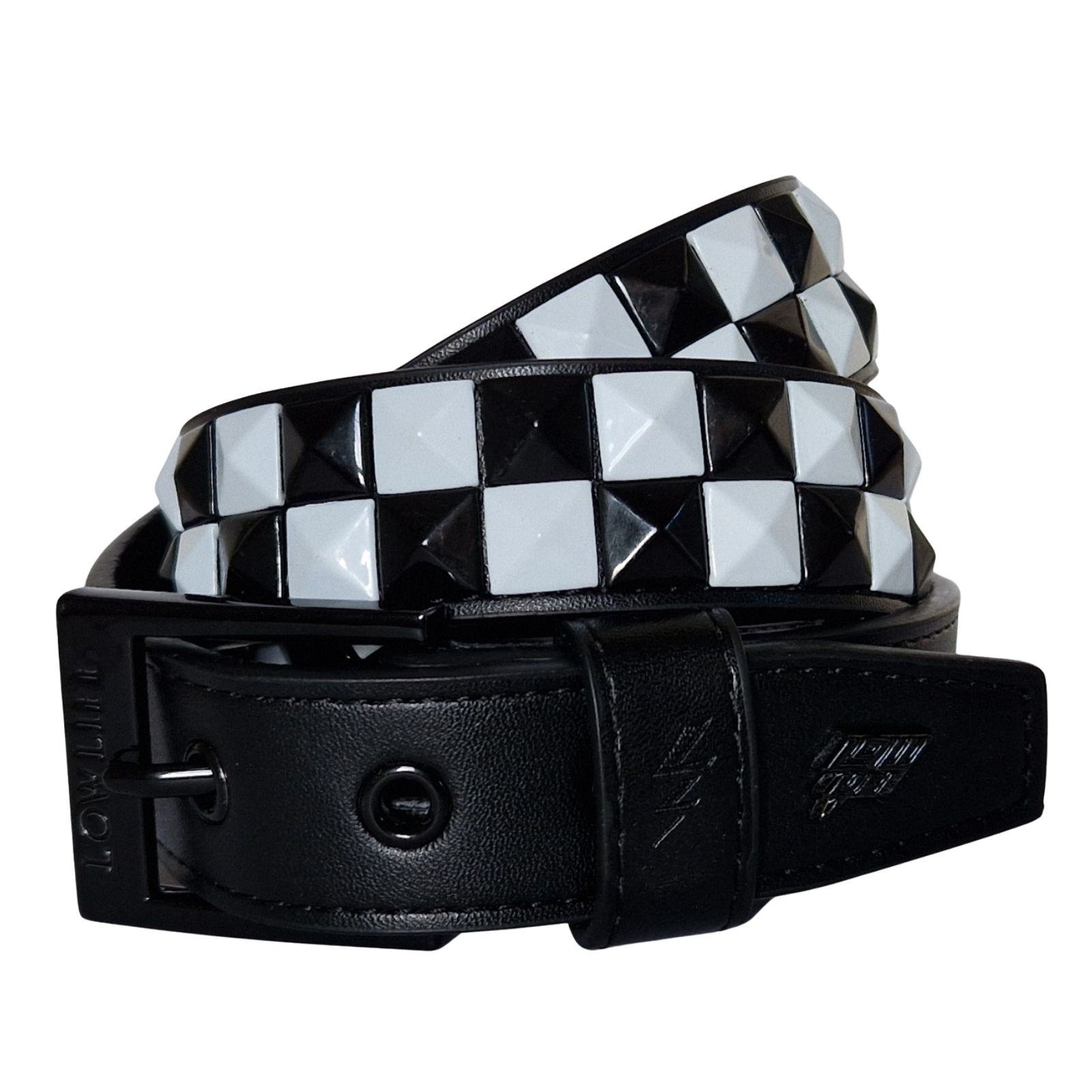 Lowlife Dub Studded Leather Belt Black and White in size 32  display picture 3