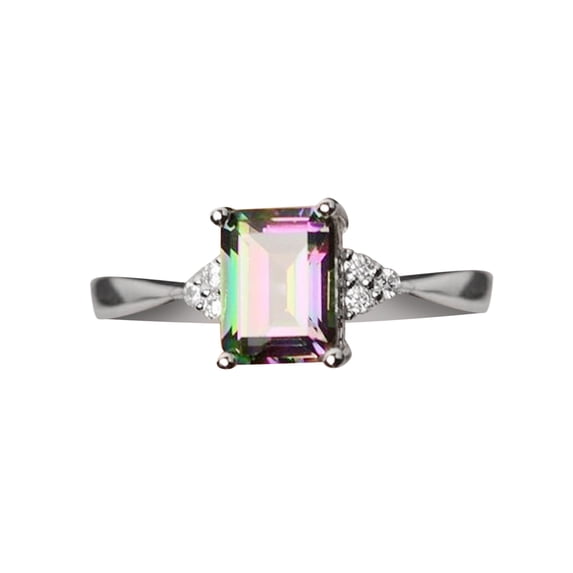 Lowprofile Rings Women Rainbow Engagement Wedding Band 3 Colors Ring Gifts