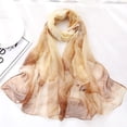 thumbnail image 1 of Lowprofile Women's Summer Lotus Printing Long Soft Wrap Scarf, Khaki, 1 of 2