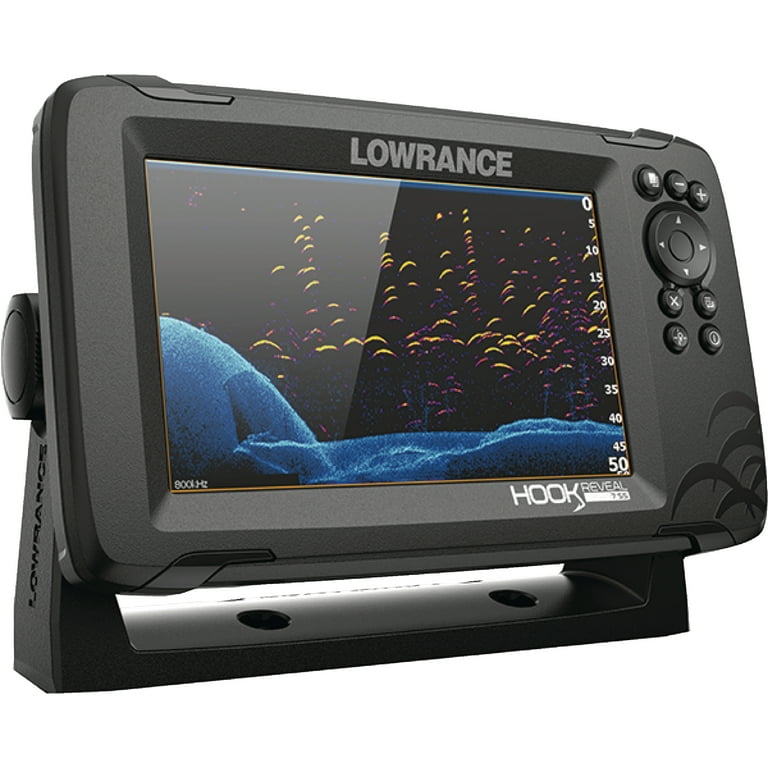 Lowrance 00015515001 Hook Reveal 7X Fish finder Triples hot with Down  scan/Sides can Imaging without Mapping, 7