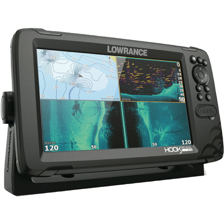 Lowrance 00015853001 Hook Reveal 7 In. Fishfinder TripleShot with Down  scan, Sides can Imaging, C-MAP Contour and Mapping