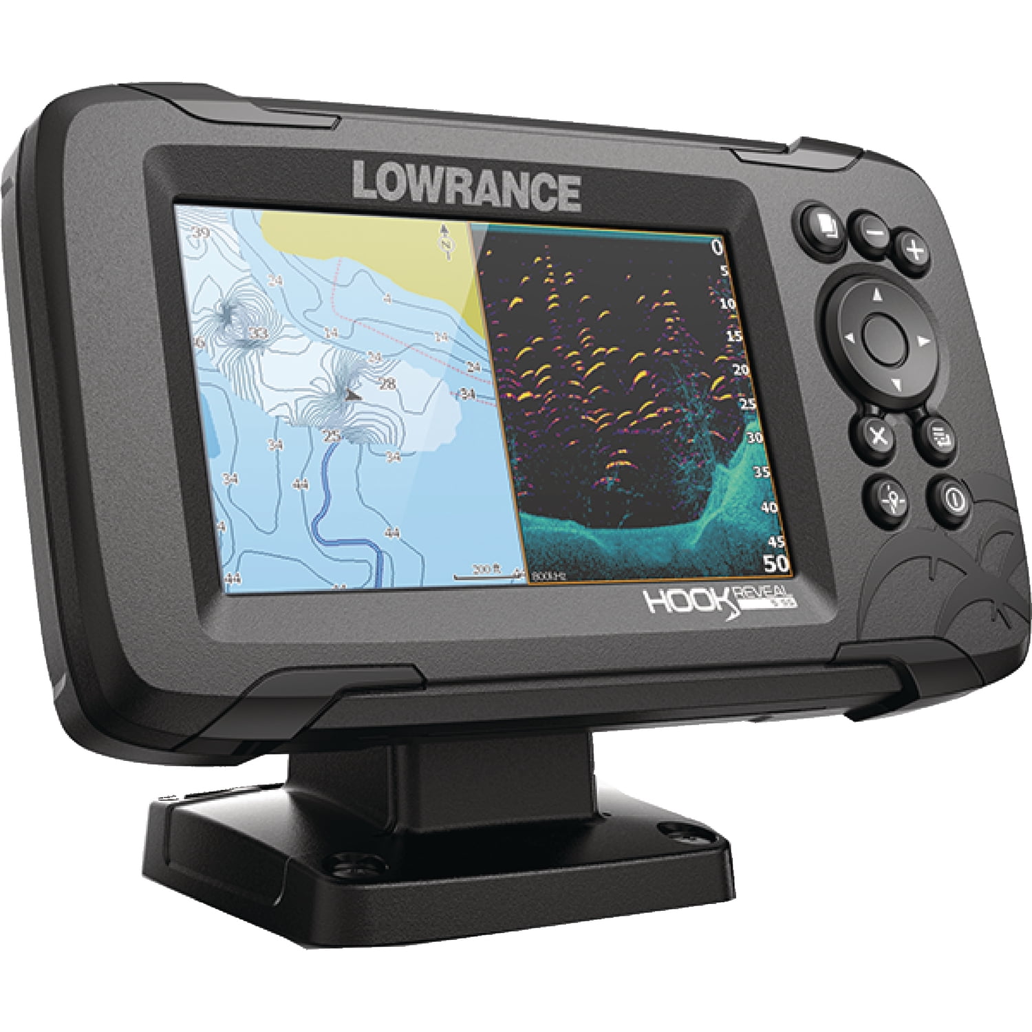 Lowrance 00015855001 Hook Reveal 7 In. Fishfinder with 50/200kHz, C-MAP  Contour and Mapping 