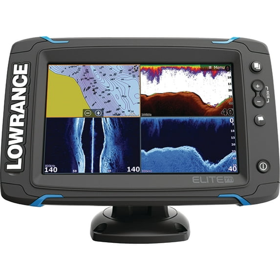 Lowrance Elite-7Ti Touchscreen Fishfinder & Chartplotter with CHIRP Sonar, GPS, SideScan Imaging, DownScan Imaging, TotalScan Transducer & 7" Display, 000-12419-001