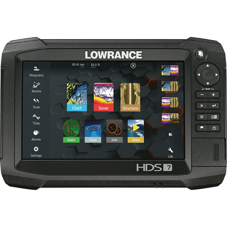 Lowrance HDS Carbon 7 Fishfinder & Chartplotter with TotalScan Transducer,  CHIRP Sonar, SideScan Imaging, DownScan Imaging & 7 Display, 000-13677-001  