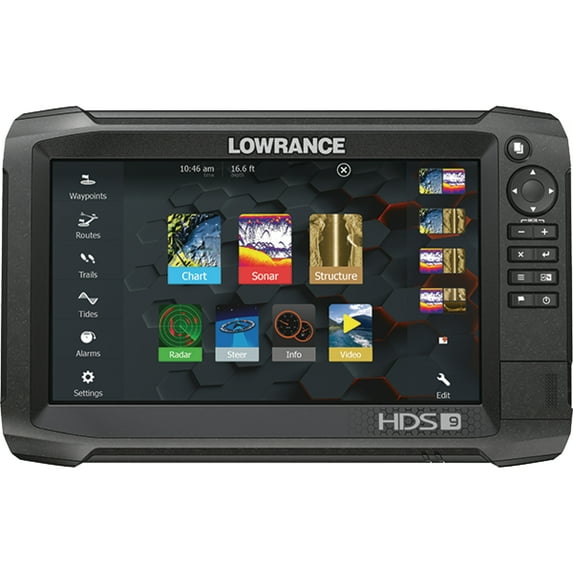 Lowrance HDS Carbon 9 Fishfinder & Chartplotter with StructureScan 3D Bundle, SideScan Imaging, DownScan Imaging & 9" Display, 000-13680-002