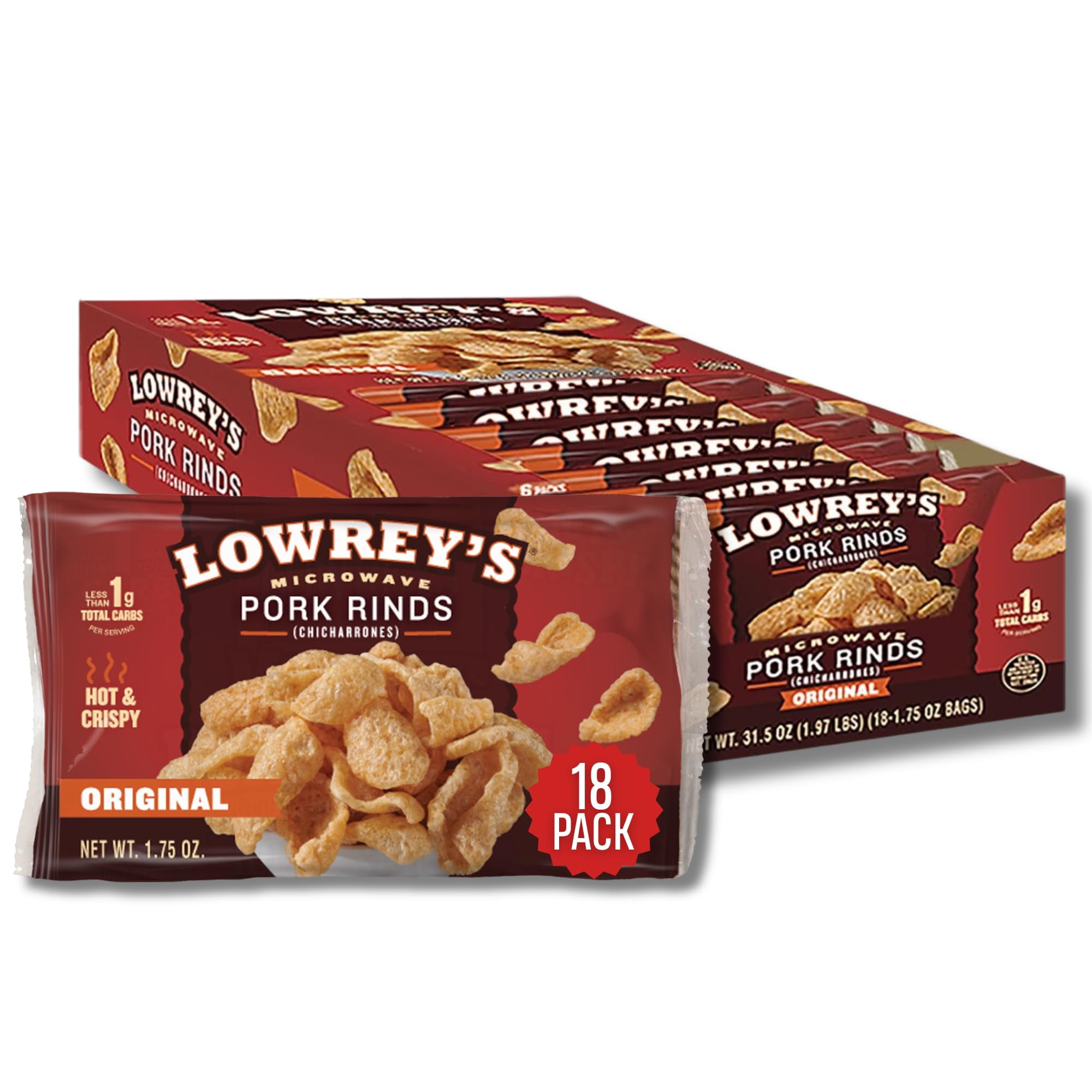 Lowrey's Bacon Curls Microwave AKF18 Pork Rinds (Chicharrones ...