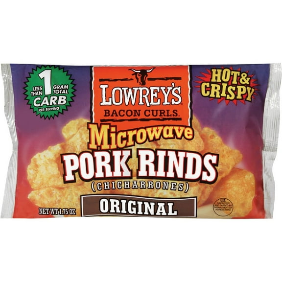 Lowrey's Bacon Curls, Microwave Pork Rinds (Original), 1.75 Ounce Package Pack of 18-11460507658