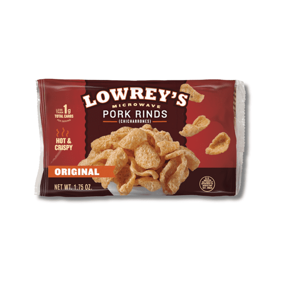 Lowrey's Microwave Popcorn Pork Rinds, Original, 1.75oz Plastic Pouch