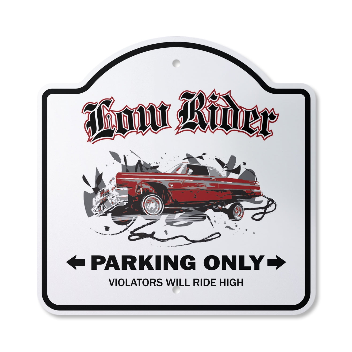 Lowrider Sign Cartello In Lamiera Per Garage E Parete - Low Rider Rims Trucks, 30,5 X 20,3 Cm, Regalo Per Appassionati Di Auto - 3
