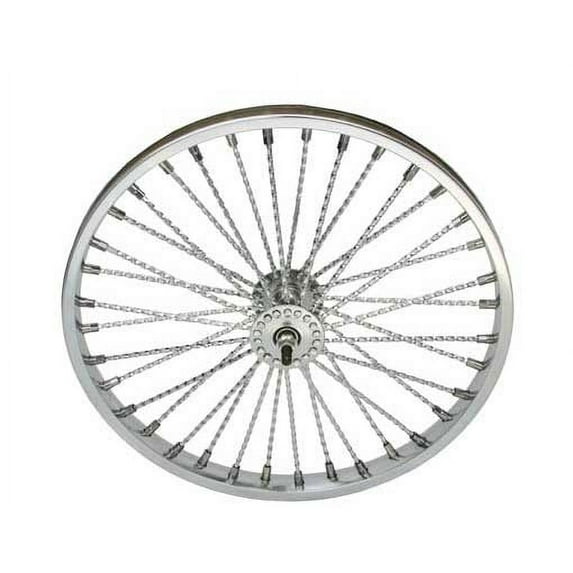 Lowrider 20" Front Twisted Spoke Bicycle Rim, 36 Hole (Chrome)
