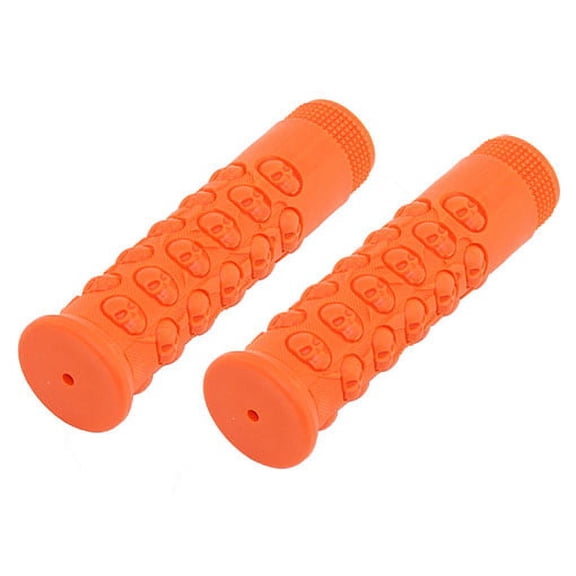 Lowrider Bicycle Bike Grips Skull Orange. Bike Part, Bicycle Part, Bike Accessory, Bicycle Accessory