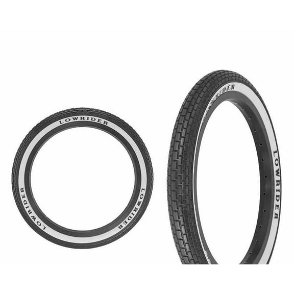 Lowrider Bike Tire 16" x 1.75", Black and White