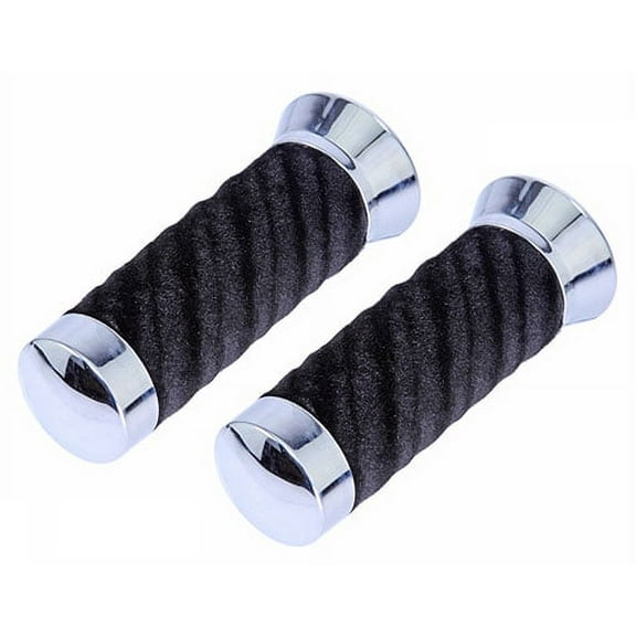Lowrider Black Custom Swirl Velour Grips for Bike Handle Bars, Bicycle Handle Bars, Works on 7/8" Handlebar. for Bike Handle Bars, Bicycle Handle Bars, Works on 7/8" Handlebar. 1 Set