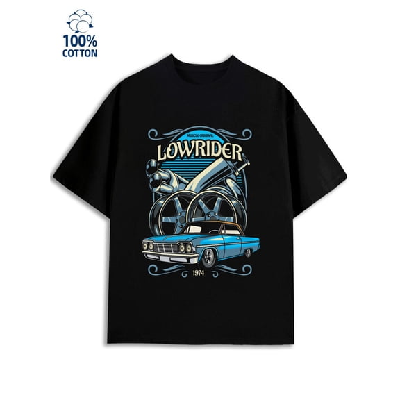 Lowrider Car Tee men garage 180G 100% Cotton black vintage car Retro Unisex Shirt Printed tshirts Unique Design Unisex Shirt Short Sleeve tshirts Vintage Unisex Shirt Crewneck tshirts