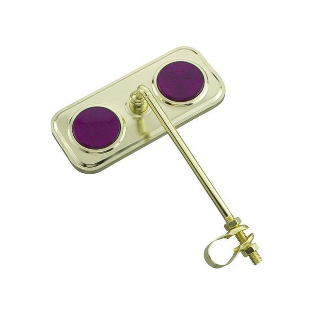 Lowrider Classic Rectangle Bike Mirror Gold, Purple Reflectors
